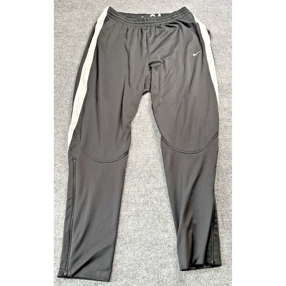 Nike Sweat Mens Black XL tapered Dri-Fit Jog Athletic Therma zipper outdoor Y2K.